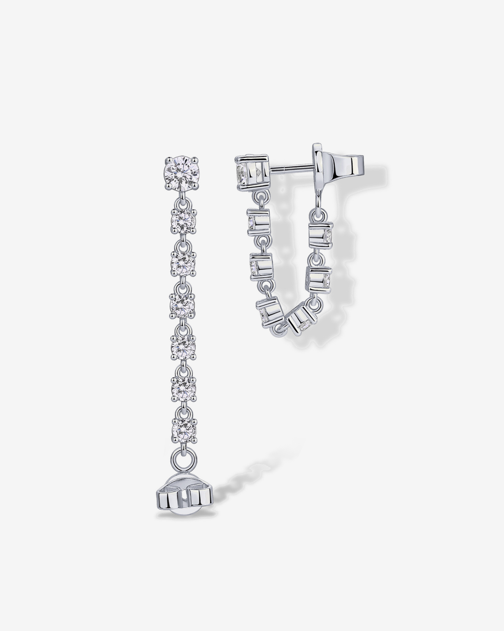 Chain Diamond Stud Earrings