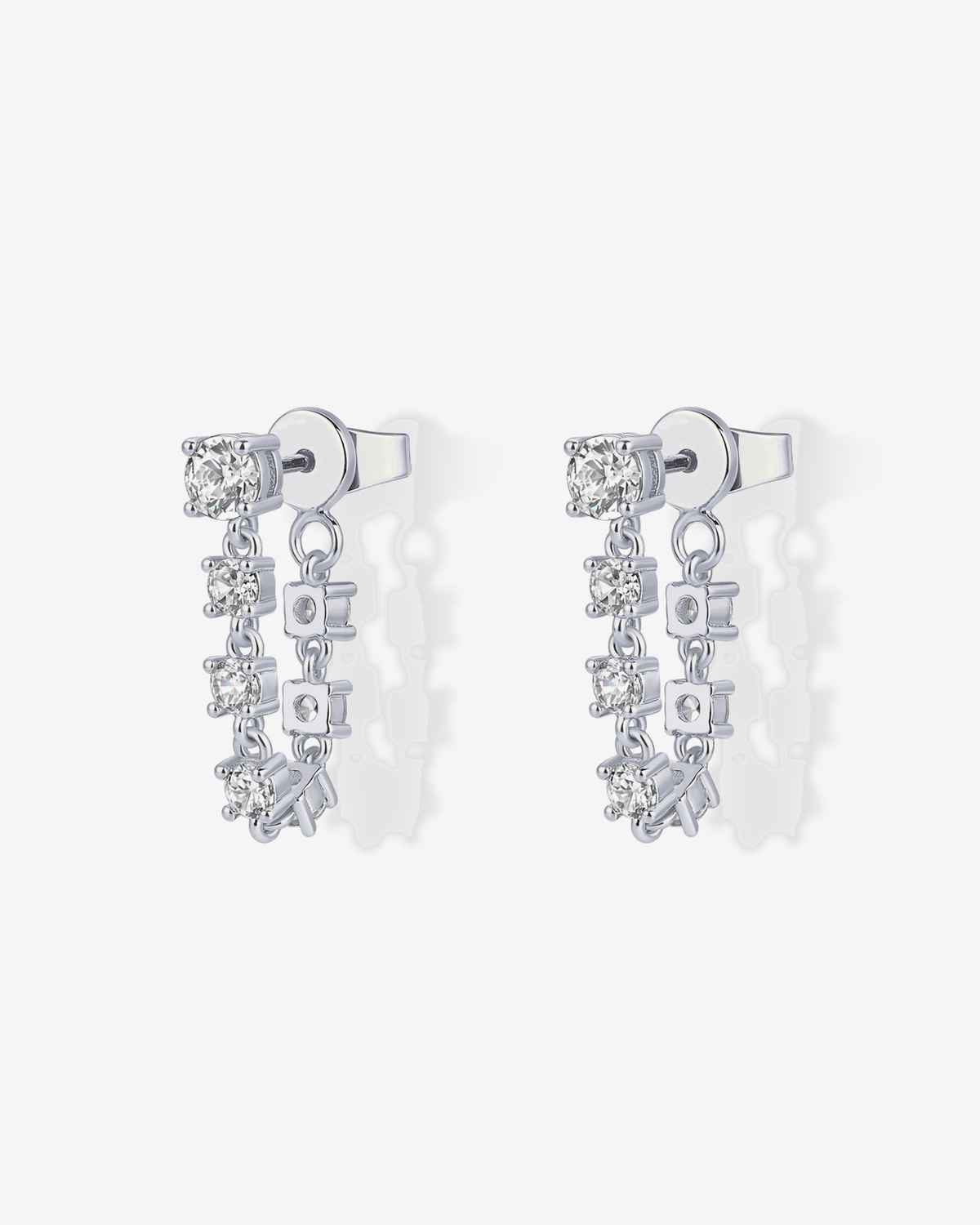 Chain Diamond Stud Earrings