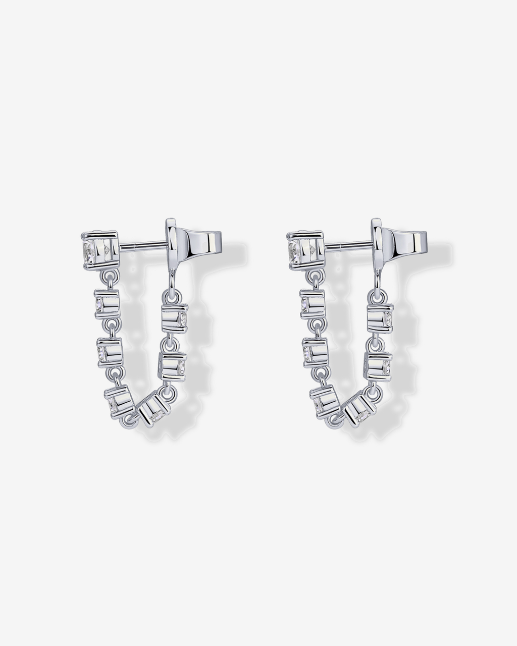 Chain Diamond Stud Earrings