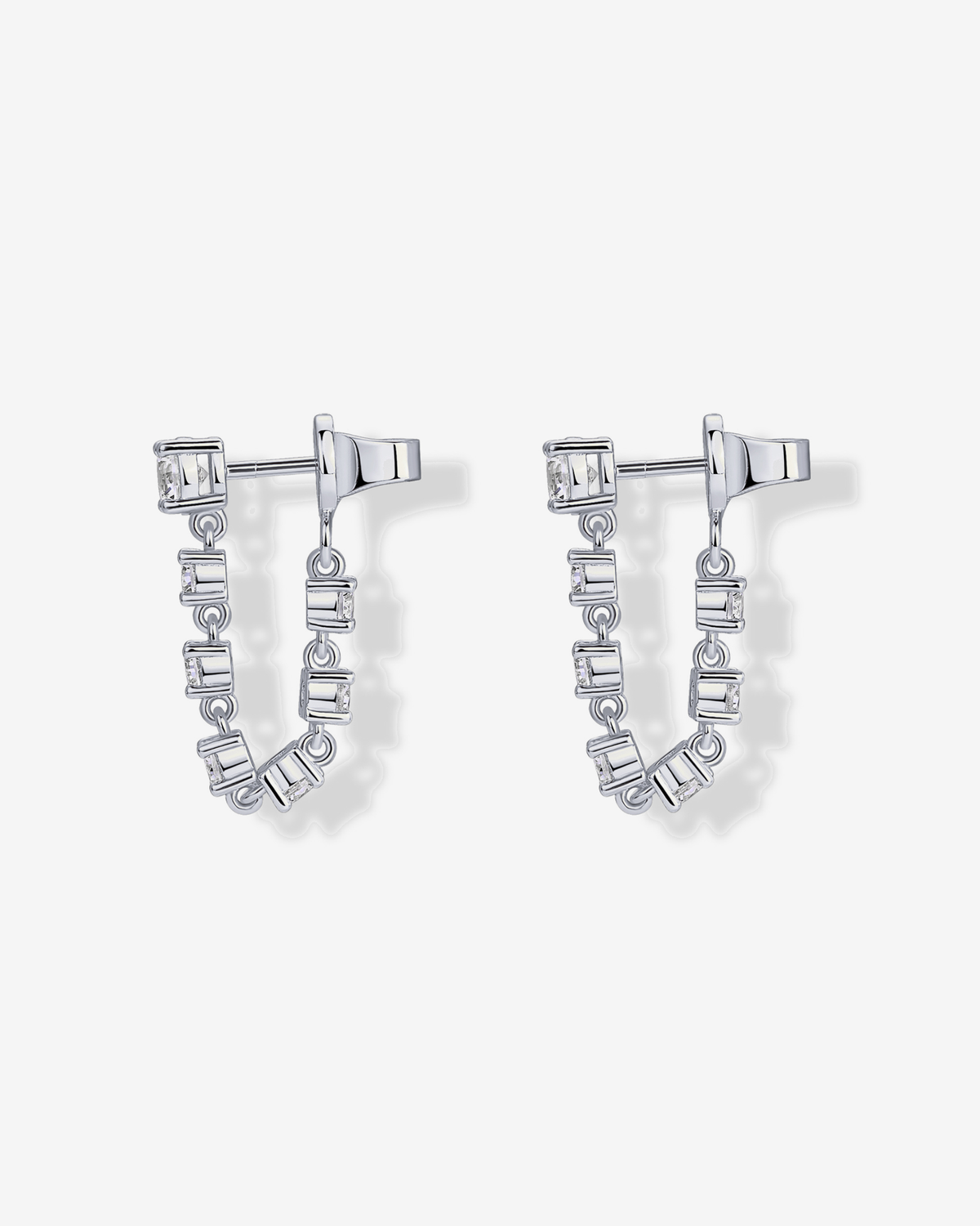 Chain Diamond Stud Earrings