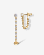 Chain Diamond Stud Earrings