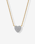 Puffed Pave Heart Pendant Necklace