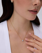 Puffed Pave Heart Pendant Necklace