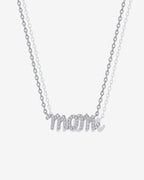 Mom Pave Script Necklace