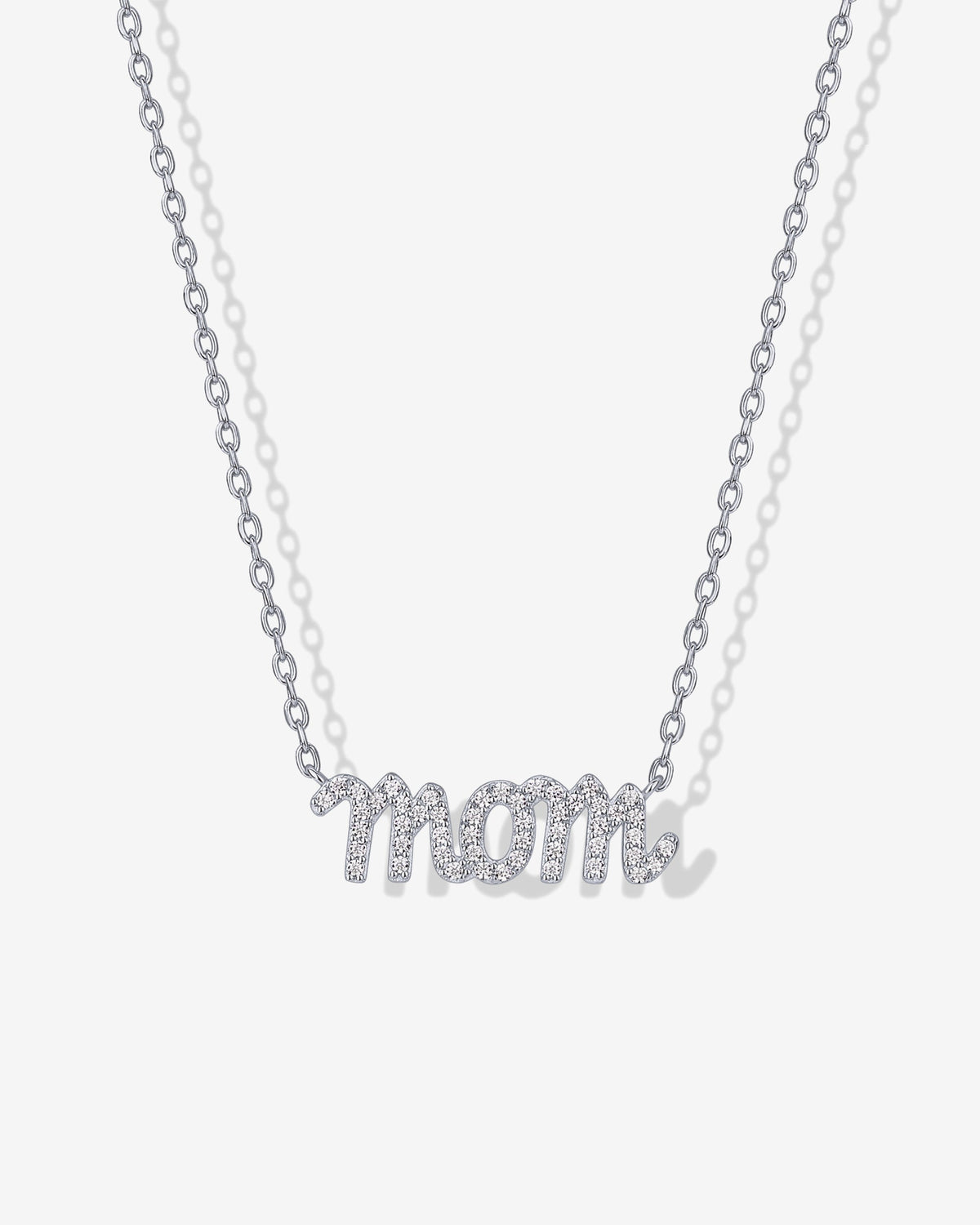 Mom Pave Script Necklace