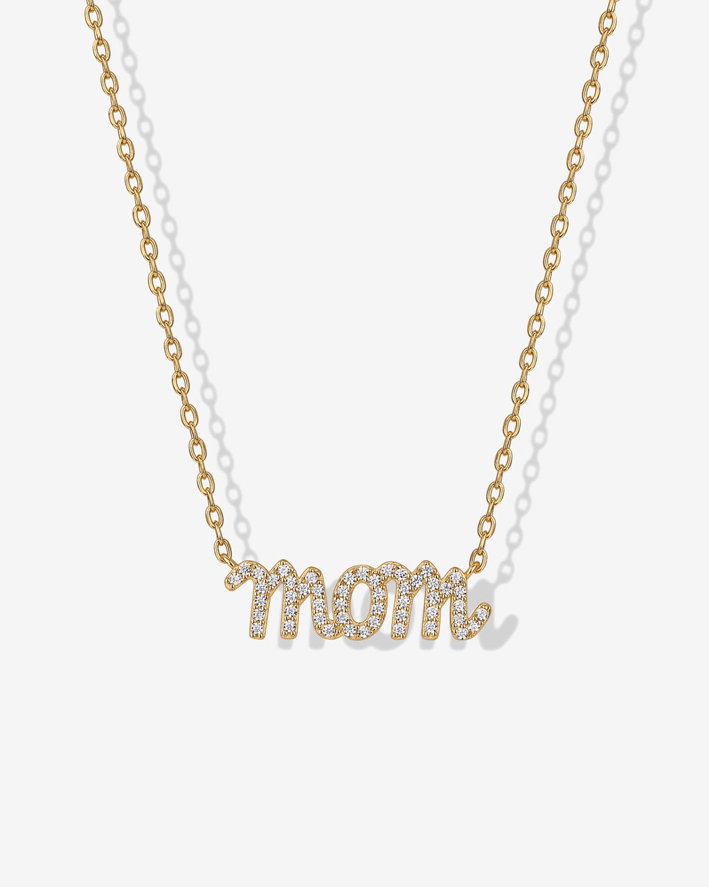 Mom Pave Script Necklace