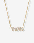 Mom Pave Script Necklace