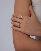 Mixed Stone Cuts Band Ring Set of 3