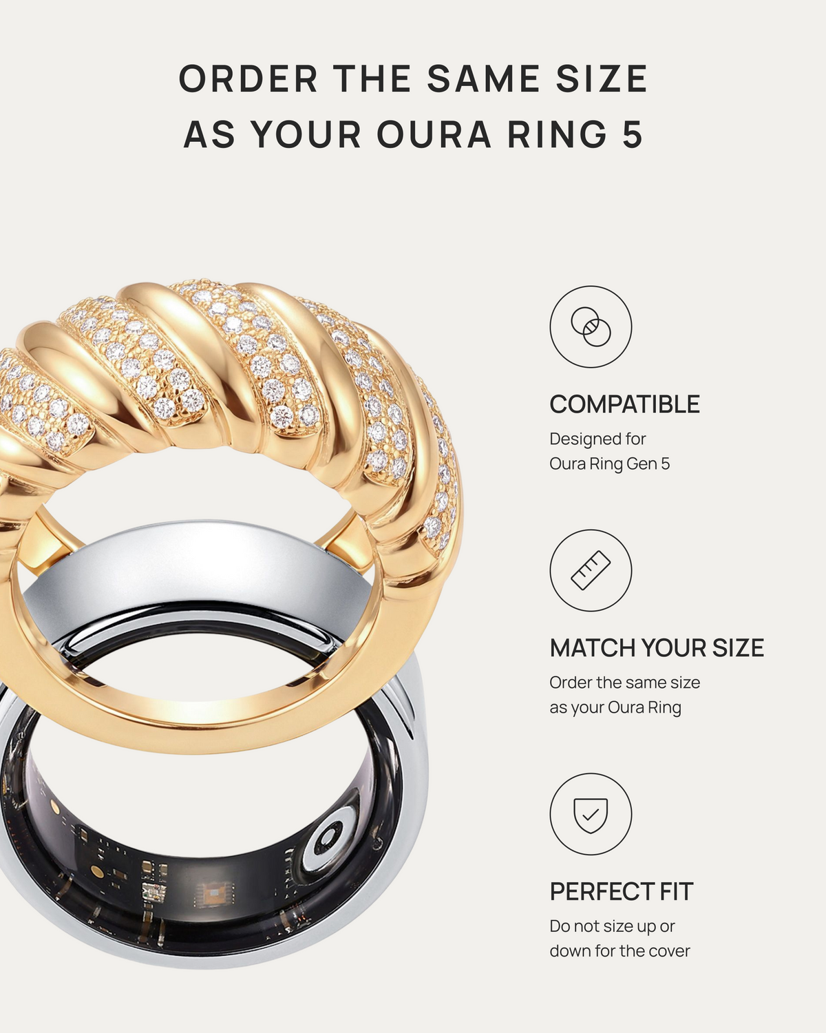 Alternating Pavé Twist Fitness Ring Cover
