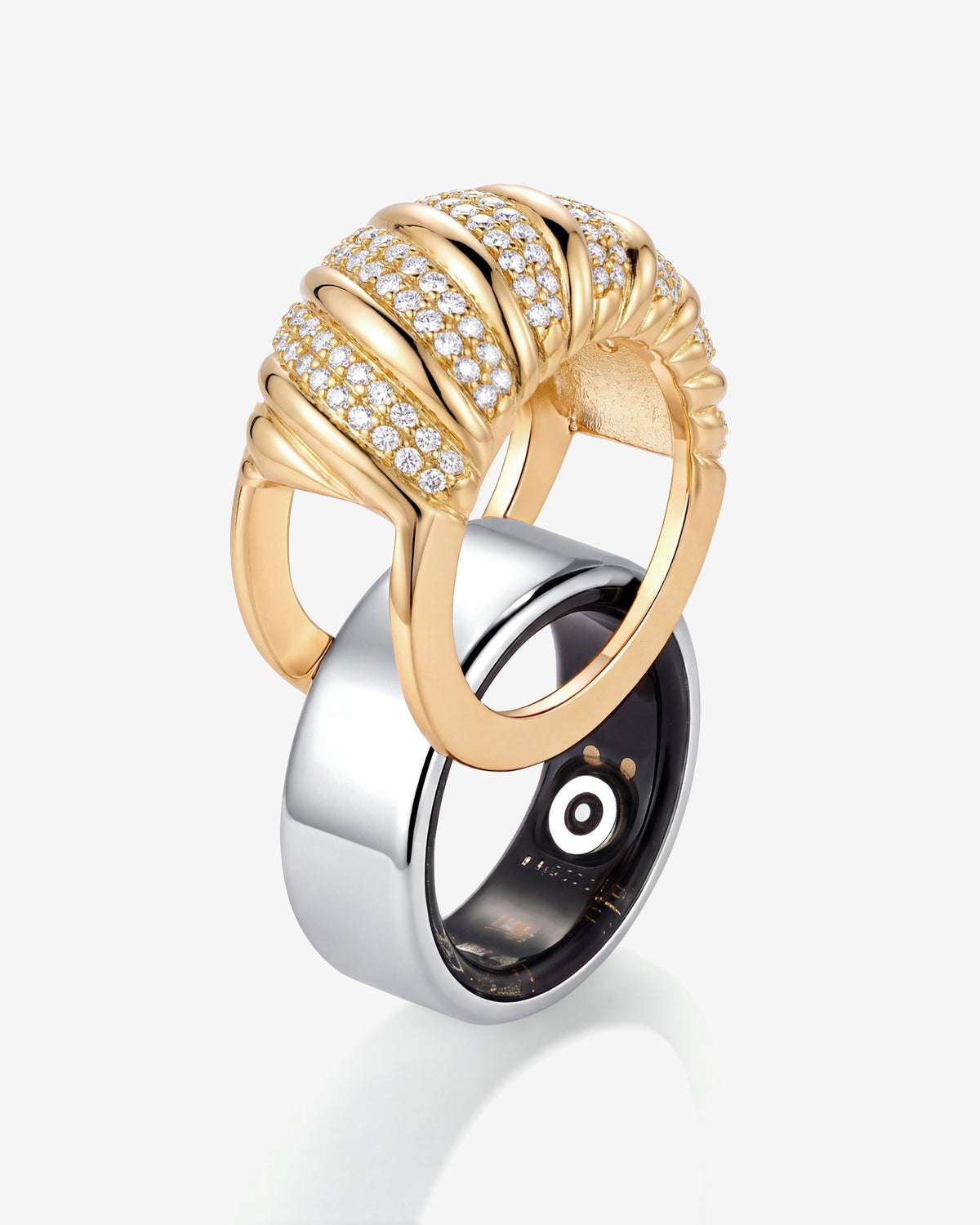 Alternating Pavé Twist Fitness Ring Cover