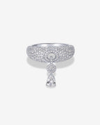 Pavé Dangle Ring with Pear Drop