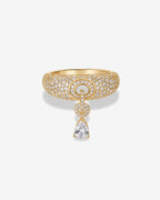 Pavé Dangle Ring with Pear Drop
