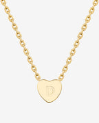 Dainty Heart Initial Necklace