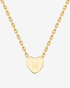 Dainty Heart Initial Necklace