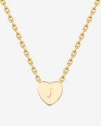 Dainty Heart Initial Necklace