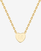 Dainty Heart Initial Necklace