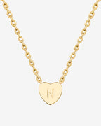 Dainty Heart Initial Necklace