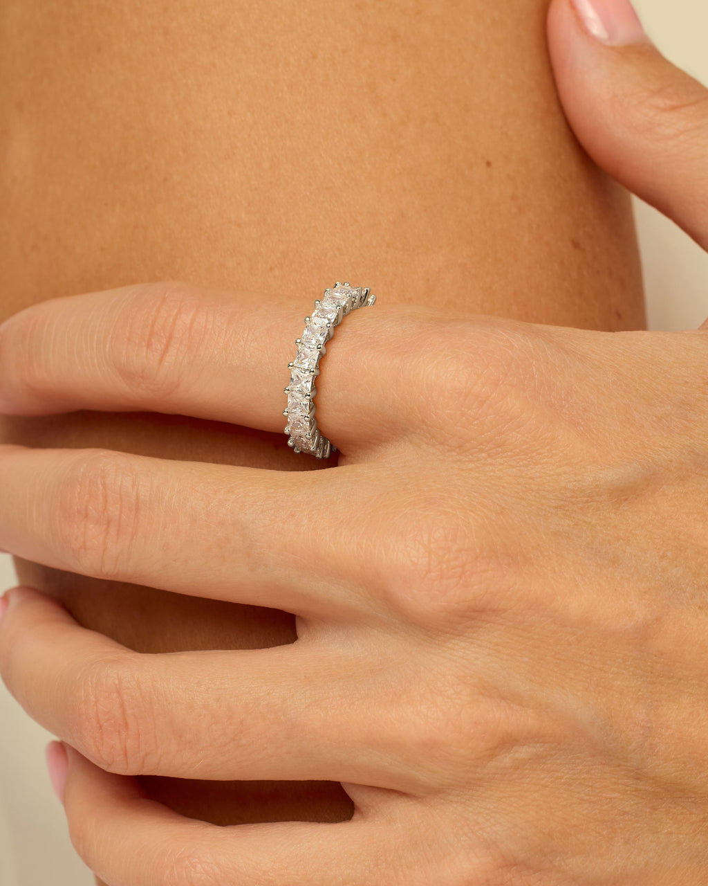 Princess Cut Eternity Band