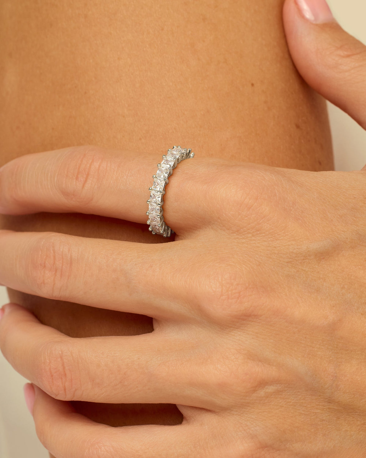 Princess Cut Eternity Band