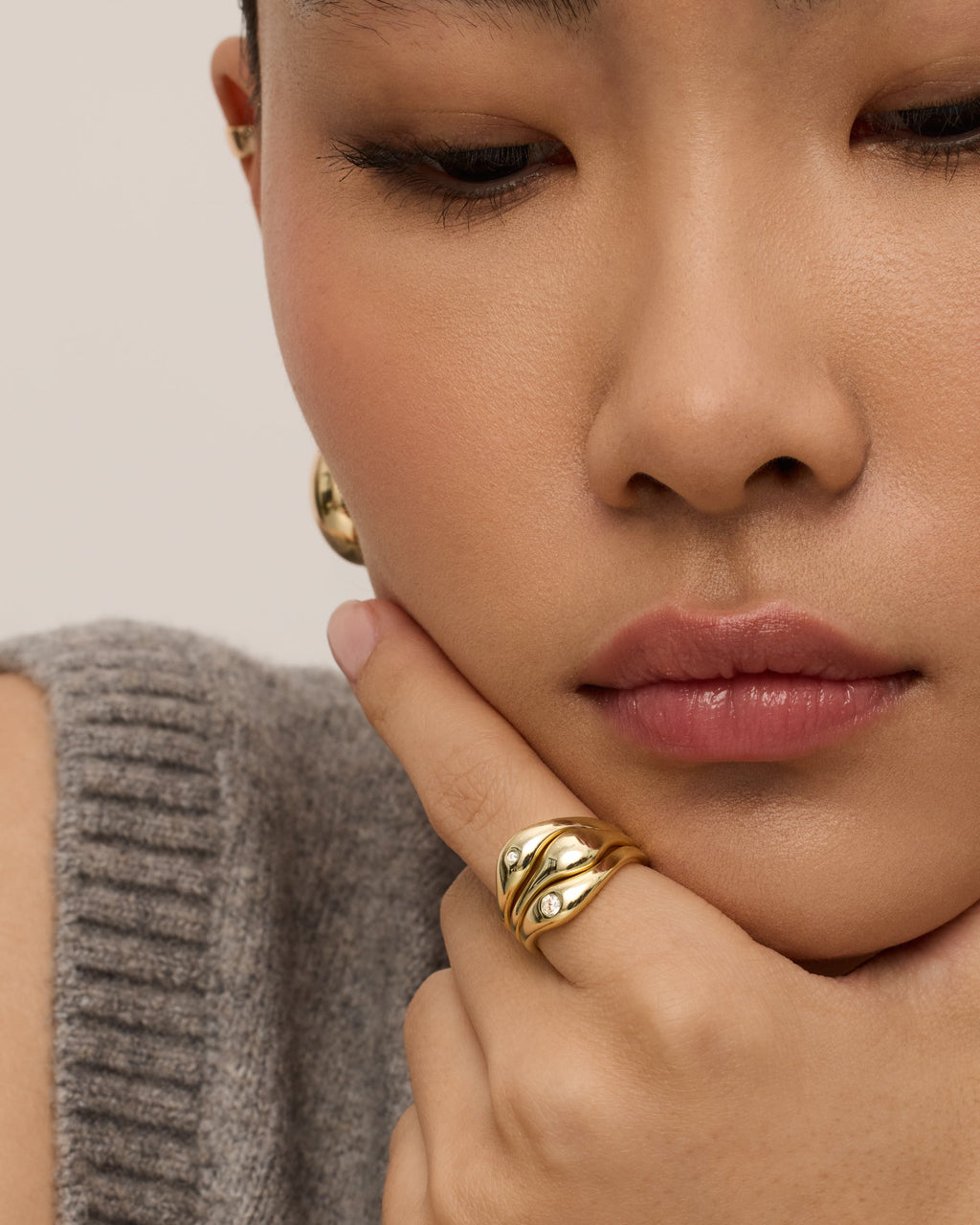Wavy Triple Ring Stack Set