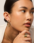 Wavy Statement Drop Hoop Earrings