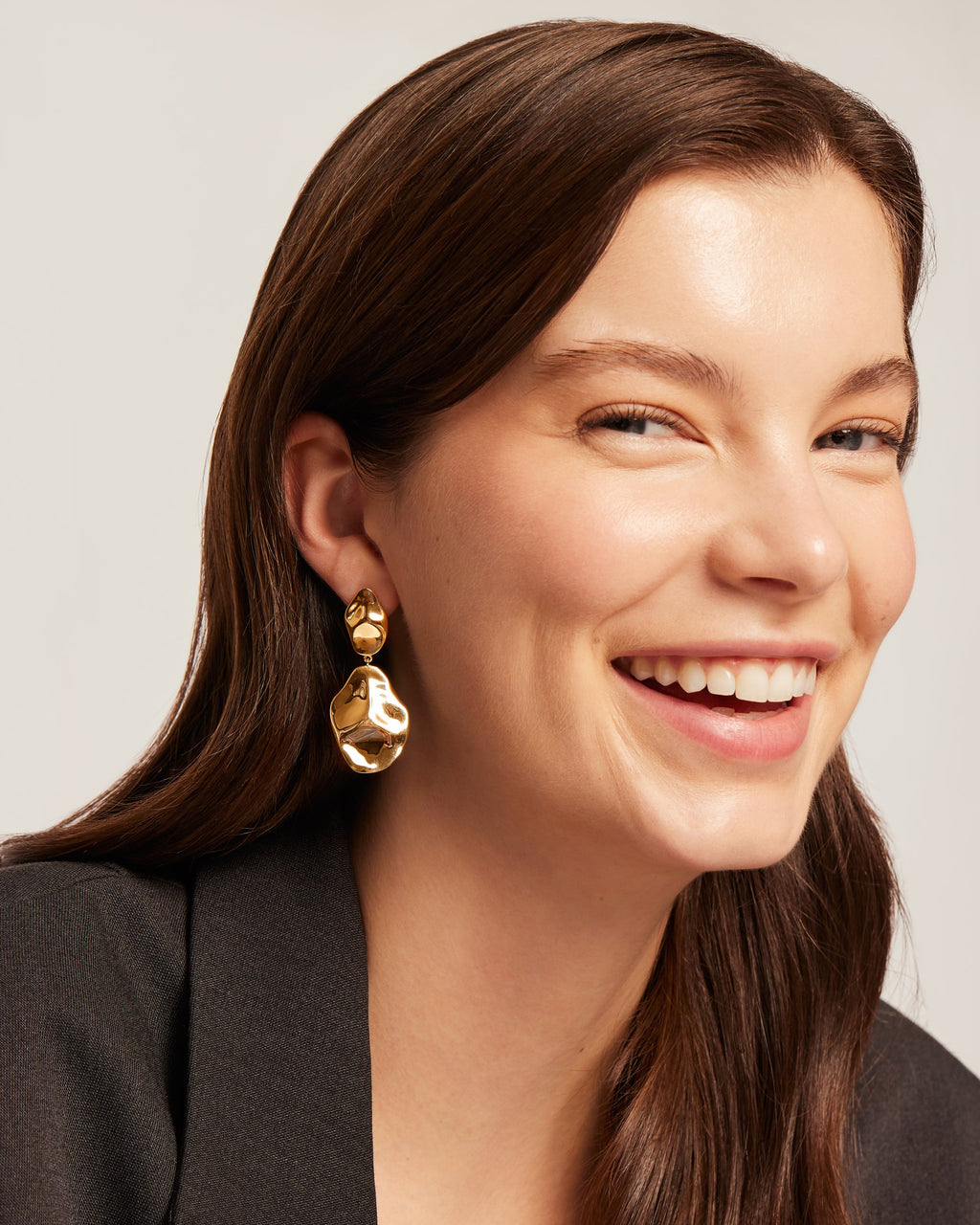 Hammered Teardrop Drop Dangle Earrings