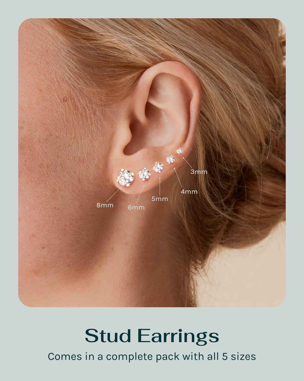 Five Pairs Stud Earring Pack