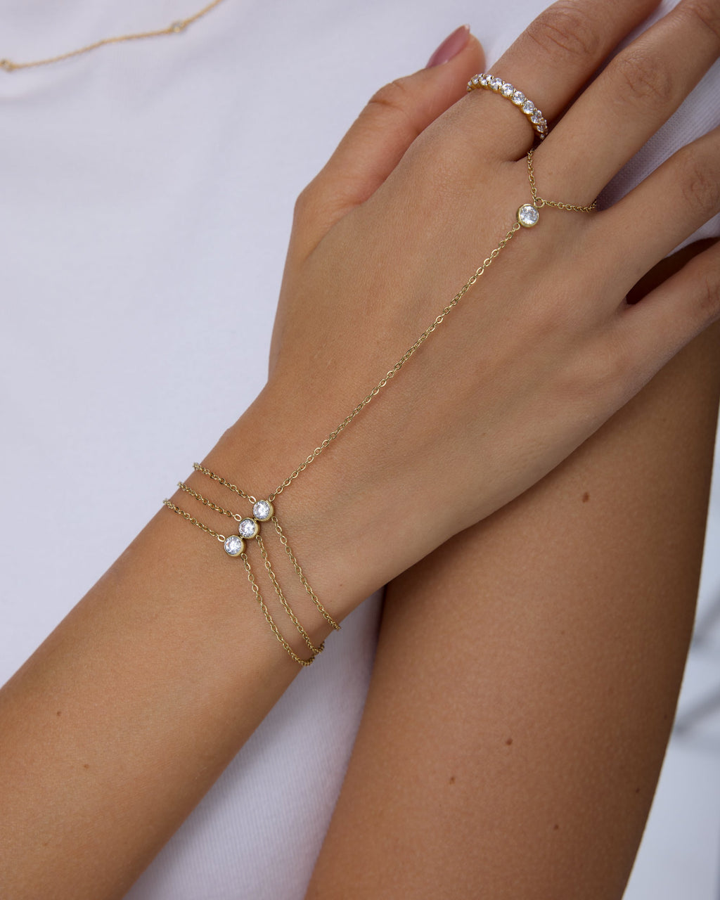 Waterproof Layered Hand Chain Bracelet
