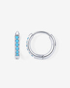 Waterproof Turquoise Stud and Huggie Earring Set