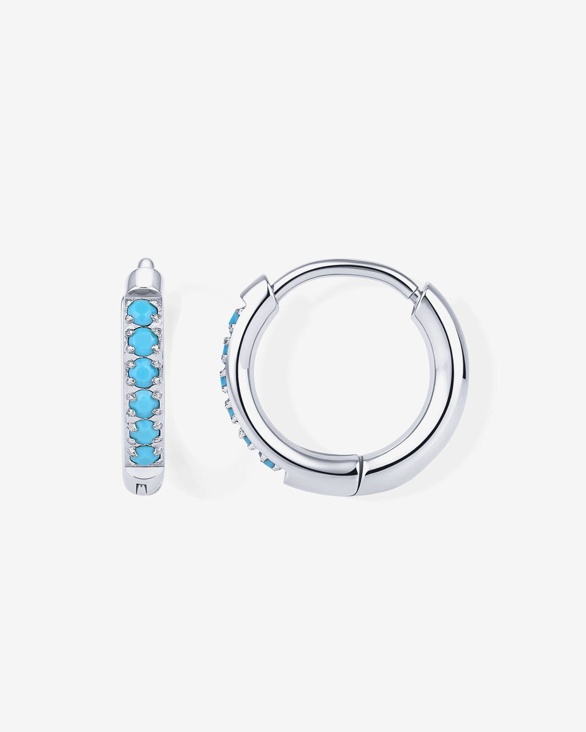 Waterproof Turquoise Stud and Huggie Earring Set
