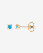 Waterproof Turquoise Stud and Huggie Earring Set