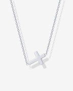 Dainty Sideways Cross Necklace