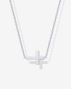 Dainty Sideways Cross Necklace