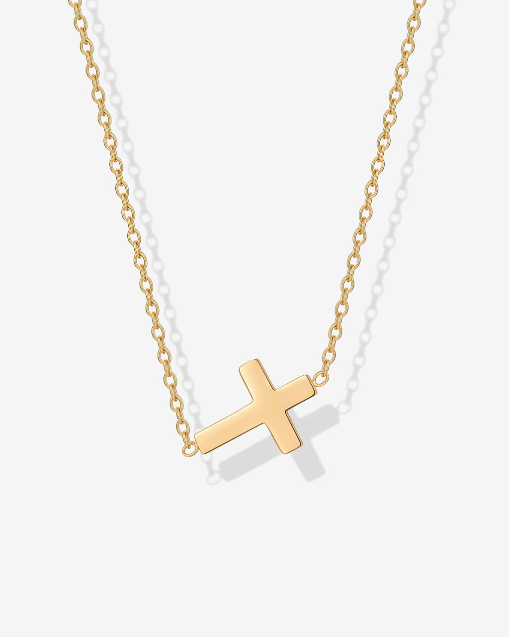 Dainty Sideways Cross Necklace