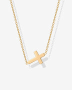 Dainty Sideways Cross Necklace