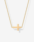 Dainty Sideways Cross Necklace