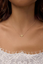 Dainty Sideways Cross Necklace