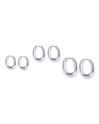 Waterproof Oval Hoop Earring Set