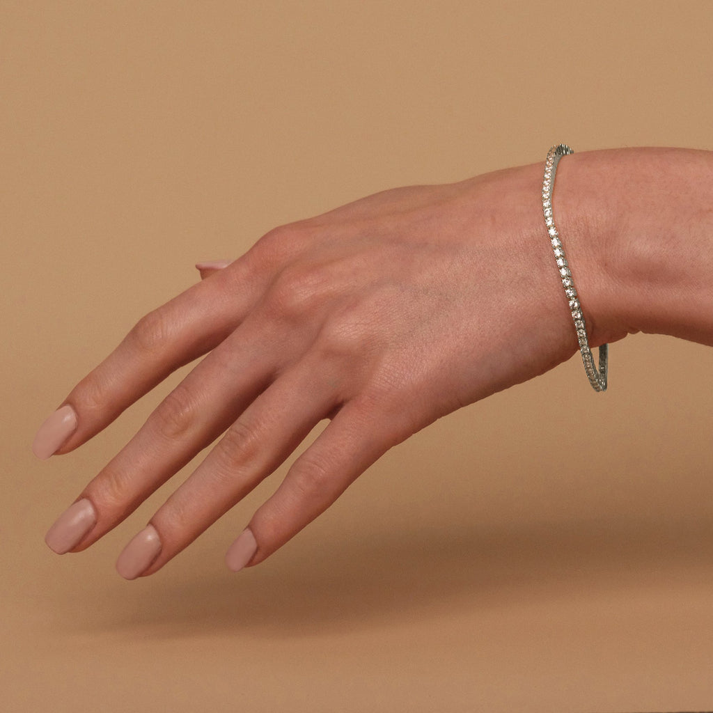 Dainty Round Cubic Zirconia Tennis Bracelet