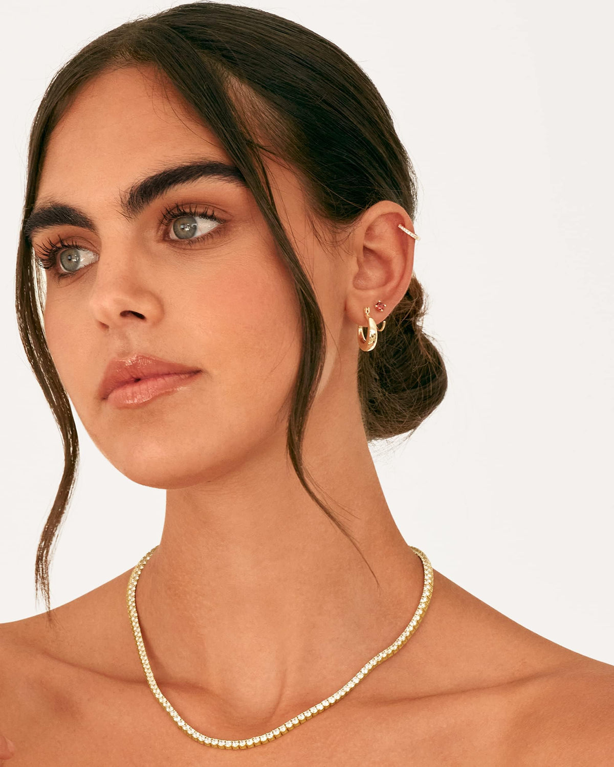 Long Choker Tennis Necklace