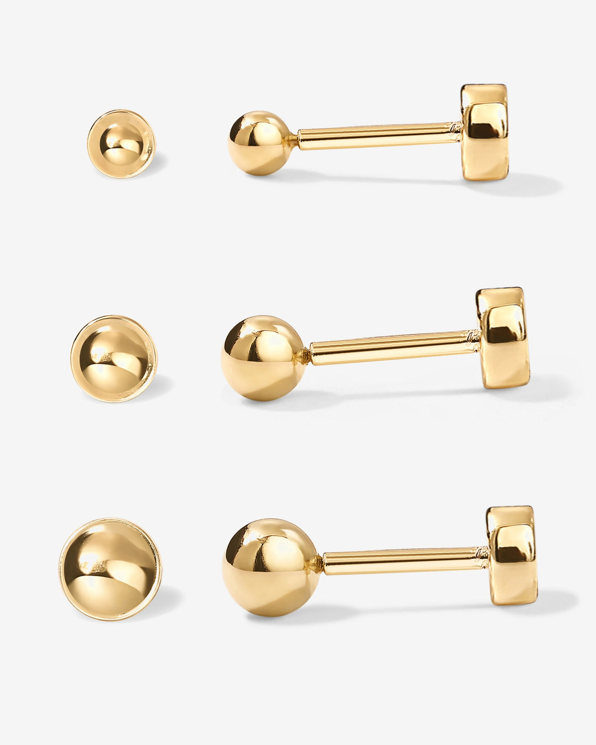 Flat Back Ball Stud Earring Pack